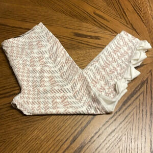 Victoria Sport Capri Leggings With Mesh Cut Out Sz M White Brown Tan Gray